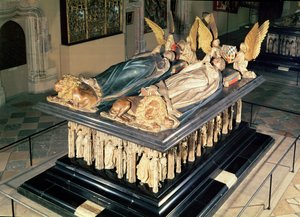 Graf van Jan de Onverschrokken (1371-1419) en Margaretha van Beieren (1376-1434) Hertog en Hertogin van Bourgondië, 1444-70 door Juan de la Huerta