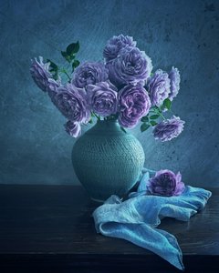 Rustgevende paarse rozen door Judy Tseng
