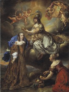 Allegorie van Koningin Hedvig Eleonora als Minerva, 1654 door Jürgen Ovens