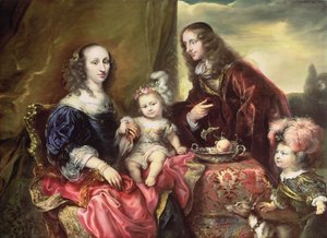 Portret van een Familie (vermoedelijk die van Kolonel John Hutchinson (1615-64) 1659 door Jürgen Ovens