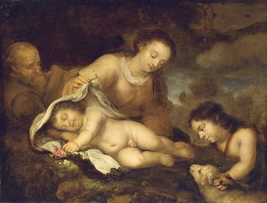 De Heilige Familie met de Jonge Sint Johannes de Doper door Jürgen Ovens