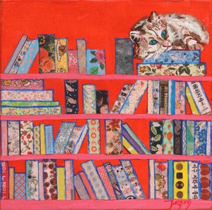 Gezellige kattenboekenkast