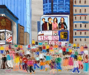 Levendige stadsmenigte door Jukyong Park