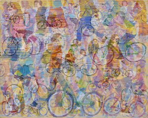 Een levendige fietsbeweging