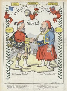 Bezoek van koning Edward VII aan Frankrijk. Illustratie voor Le Rire