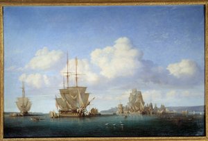 De haven van Brest in 1844 door Jules Achille Noel