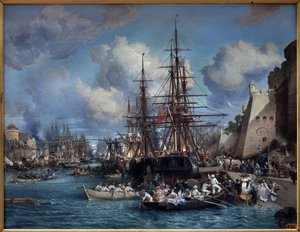 De haven van Brest (Frankrijk) in 1864