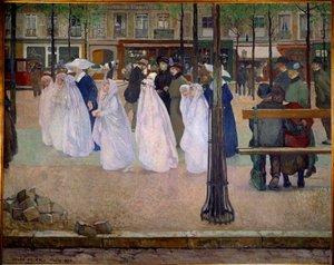 De communicanten of lente van Parijs door Jules Adler