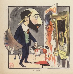 Zelfportret van de Franse schilder en illustrator Jean-Alexandre Grun
