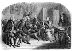 De literaire salon van Marie Anne Doublet (Doublet de Persan) door Jules Antoine (after) Duvaux