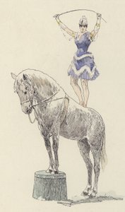 Gymnast op de rug van een paard