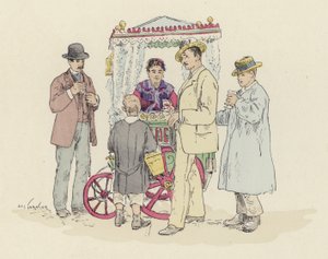 Limonadeverkoper op de kermis door Jules Arsene (after) Garnier