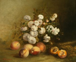 Bloemen en abrikozen