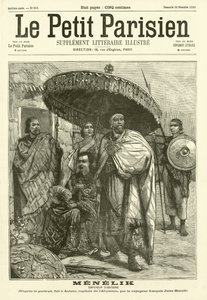 Menelik, keizer van Abessinië door Jules Borelli