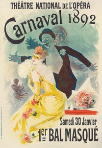 Advertentie voor het 1e Carnaval gemaskerd bal in het Theatre National de l