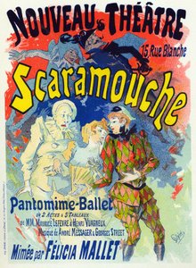 Kunst. Vermaak. Scaramouche, ballet door Felicia Mallet. Poster door Jules Cheret, Frankrijk, ca.1895 (poster) door Jules Cheret