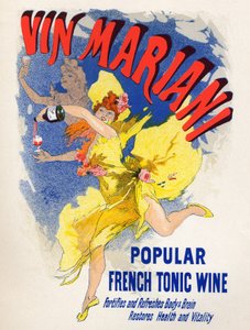 Eten en drinken. Mariani Franse Tonic Wine (eerste cocawijn). Poster door Jules Cheret (1836-1932), Frankrijk