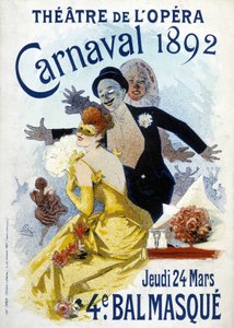 Poster van Cherret voor het carnaval van 1892 in het operatheater.