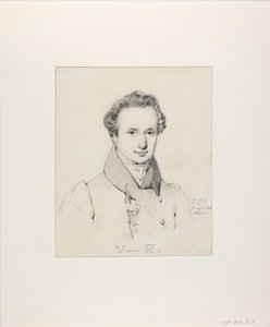 Portret van Victor Hugo 1802-1885, 1830 door Jules Claude Ziegler