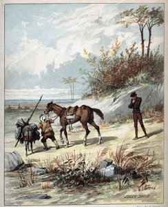 Don Quichot en Sancho Panza - Illustratie van Jules David (1808-1892) uit 
