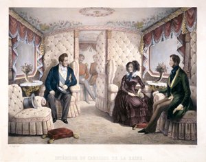Koning Louis Philippe, Koningin Victoria en Prins Albert in de koninklijke koets, 1846 door Jules David