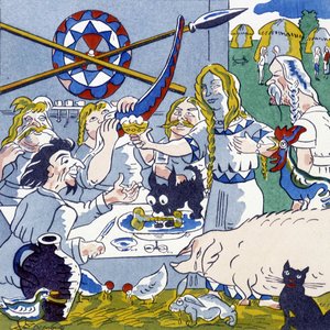 Festin (Gallisch banket), in La Gaule et les Gauls, geschiedenis van Frankrijk door Jules Depaquit door Jules Depaquit