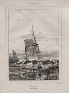 Molen in de Sologne, Frankrijk door Jules Dupré