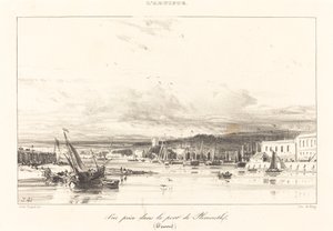 Uitzicht in Plymouth Port door Jules Dupré