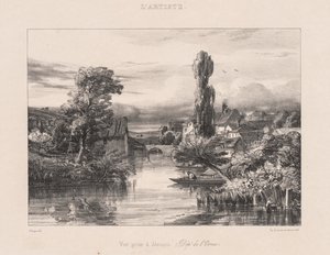 Gezicht op Alençon door Jules Dupré
