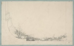 Gedeeltelijk ontwerp voor een plafond versierd met een trompe l