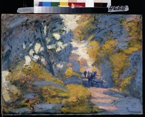 Zonnige weg. Schilderij van Jules-Leon Flandrin door Jules Flandrin