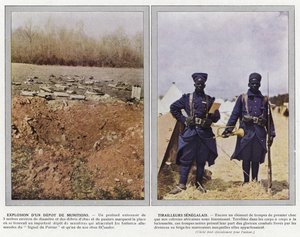 Explosie van een munitiedepot, Senegalese scherpschutters door Jules Gervais Courtellemont