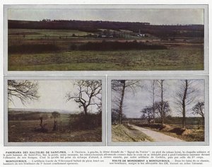 Panorama van de hoogten van Saint-Prix, Montgivroux, Route de Mondement a Montgivroux door Jules Gervais Courtellemont