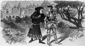 Illustratie voor Quentin Durward, historische roman door Walter Scott, gravure door Jules Huyot
