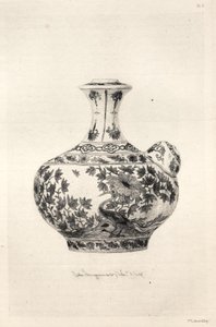 Geschiedenis van de keramische kunst: Een beschrijvende en filosofische studie van het aardewerk van alle tijden en alle naties: Perzië: Zacht porselein - Gargoulette, Versierd met de Simorg (Plaat VI) door Jules Jacquemart
