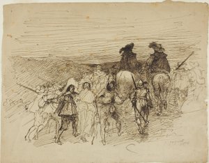 Marcheertroepen door Jules Jacquet