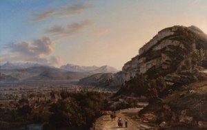 Uitzicht op Sassenage 1857 door Jules Jean Baptiste Guedy