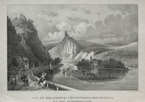 Uitzicht op Rolandseck, Nonnenwerth, Drachenfels en Siebenbirge door Jules Jean Baptiste de Joly