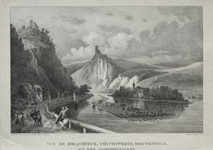 Uitzicht op Rolandseck, Nonnenwerth, Drachenfels en Siebenbirge door Jules Jean Baptiste de Joly