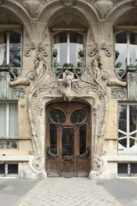 Ingangsdeur naar 29 avenue Rapp in het 7e arrondissement in Parijs, art nouveau architectuur