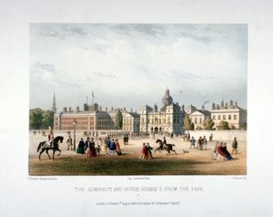 Admiralty en Horse Guards, Whitehall, Westminster, Londen, 1854 door Jules Louis Arnout