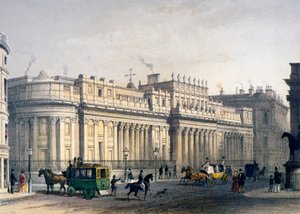 Uitzicht op de Bank of England, City of London, 1854 door Jules Louis Arnout