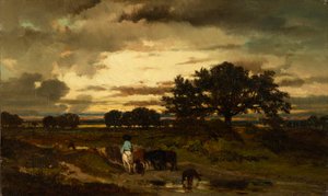 Zonsondergang door Jules Louis Dupré