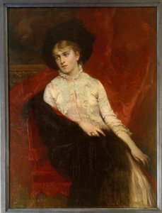 Portret van Jeanine Dumas Davy de la Pailleterie (1867-1943) dochter van Alexandre Dumas zoon en vrouw van Ernest Hauterive Schilderij door Jules Louis Machard (1839-1900) 19e eeuw Villers Cotterets. Alexandre Dumas Museum door Jules Louis Machard