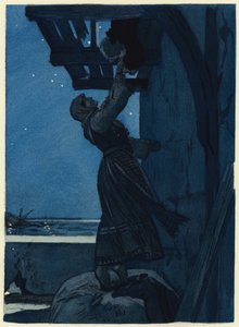 Illustratie voor memoires van Casanova (kleurenlitho) door Jules Marie Auguste Leroux