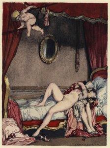 Illustratie voor memoires van Casanova (kleurenlitho)