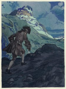 Illustratie voor memoires van Casanova (kleurenlitho) door Jules Marie Auguste Leroux