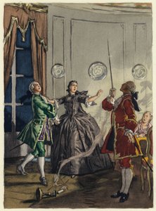 Illustratie voor memoires van Casanova (kleurenlitho)
