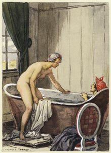 Illustratie voor memoires van Casanova (kleurenlitho)