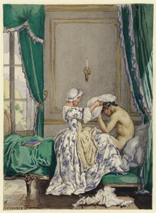 Illustratie voor memoires van Casanova (kleurenlitho)